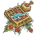 waffle butter tattoo design idea