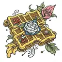 waffle butter tattoo design idea