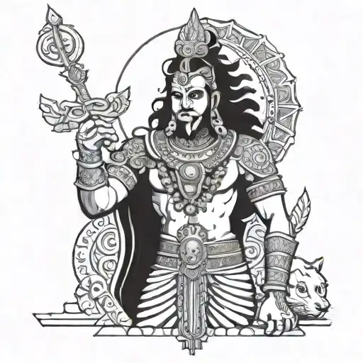 mahabharat warrior karna tattoo design idea