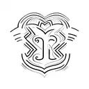 CW initials with heart  tattoo design idea