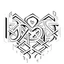 CW initials with heart  tattoo design idea