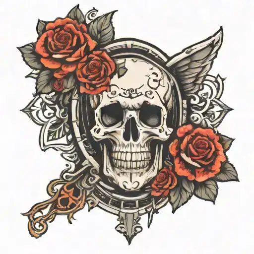 headstone tattoo design idea