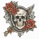 headstone tattoo design idea