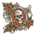 headstone tattoo design idea