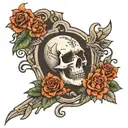 headstone tattoo design idea