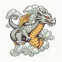 DRAGON IN THE CLOUDS  tattoo design idea
