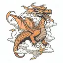 DRAGON IN THE CLOUDS  tattoo design idea