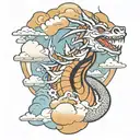 DRAGON IN THE CLOUDS  tattoo design idea