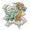 DRAGON IN THE CLOUDS  tattoo design idea