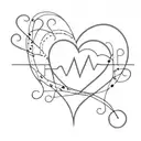 5 speed shift pattern heart beat line tattoo design idea