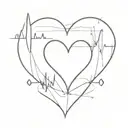 5 speed shift pattern heart beat line tattoo design idea