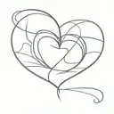 5 speed shift pattern heart beat line tattoo design idea