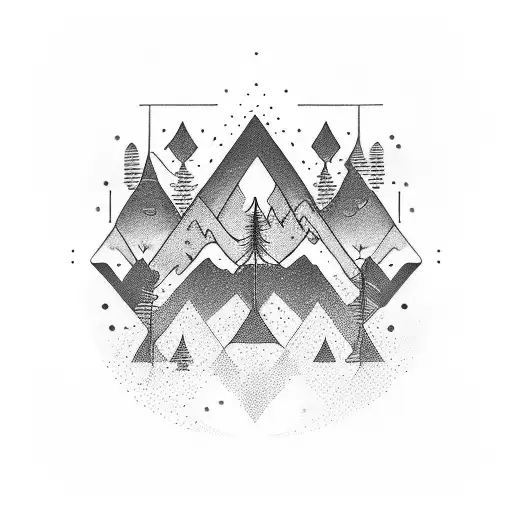 a captivating tattoo sleeve that seamlessly merges the serene beauty of a lush forest with the boundless expanse of the  tattoo design idea