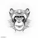 monkey with blue eyes tattoo design idea