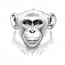 monkey with blue eyes tattoo design idea