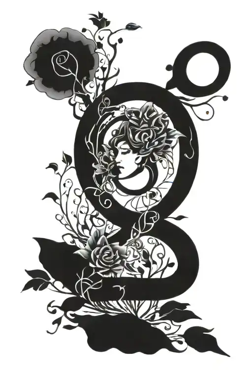 number 9, solitude, experience, growth, balance  tattoo design idea