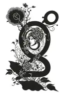number 9, solitude, experience, growth, balance  tattoo design idea