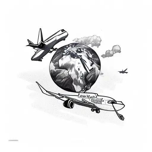 plane, Australia international student struggle for job study home sickness heart brake tattoo design idea