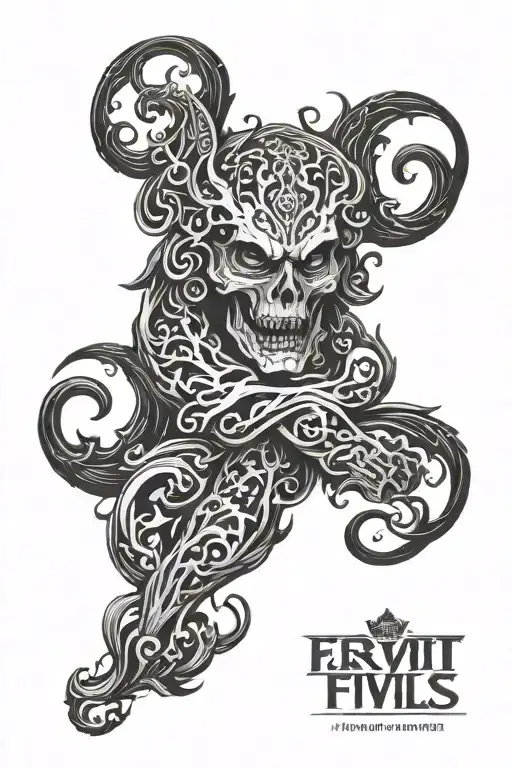 full forearm tattoo , evil ,dark ,sensual tattoo design idea
