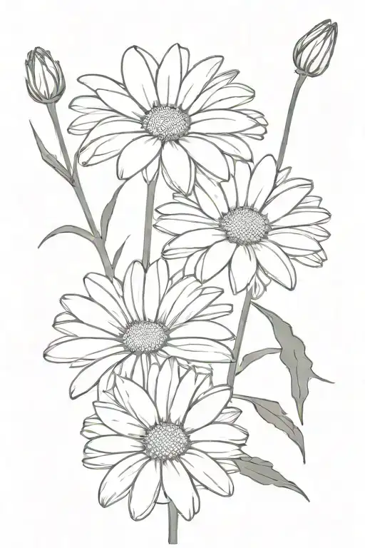 gerber daisy flower tattoo design idea