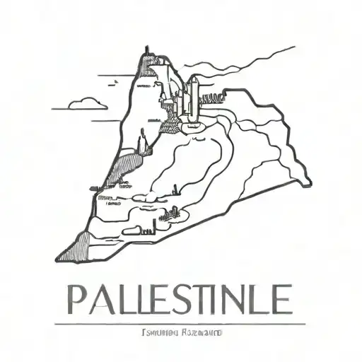 Palestine map tattoo design idea