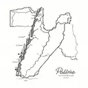 Palestine map tattoo design idea