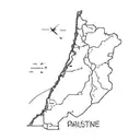 Palestine map tattoo design idea
