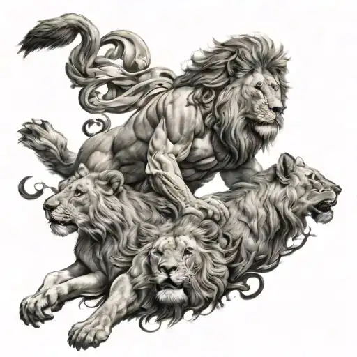 Hercules with lions Andalucia tattoo design idea