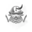 A warrior with motivation words tattoo design idea