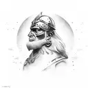 A warrior with motivation words tattoo design idea