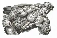 Train Strong Remain Strong man breaking tattoo design idea