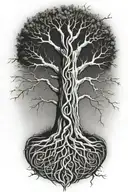 tree with 12/21/2004 in Roman numerals intertwined tattoo design idea