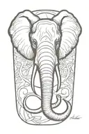 elephant head, two doves, "don't suck", 12/21/2004 tattoo design idea