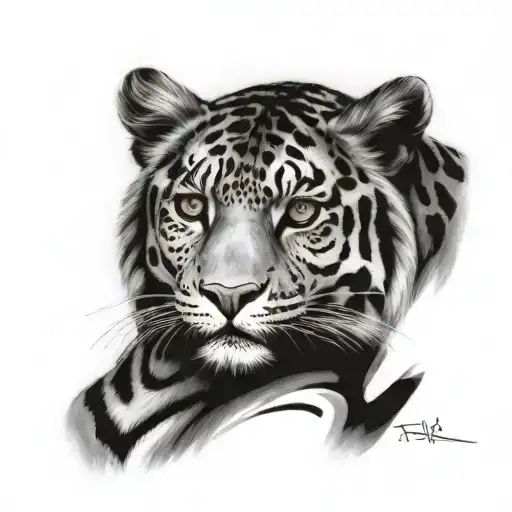 leopard spots mixed with tiger stripes "all you need tattoo design idea