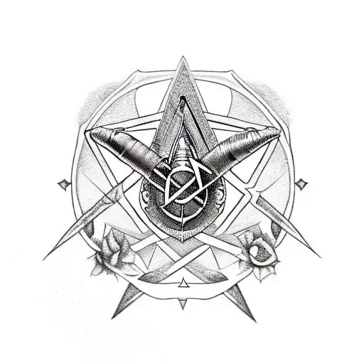 Atom, pentagram, freemason/illumanti, scorpion. Sword of honor pakistan, axolotl, balance libra scale (floral rose desig tattoo design idea