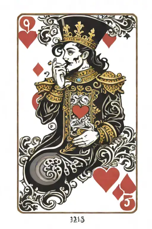 deck of cards with 9 1 3 and the king of hearts playing card tattoo design idea