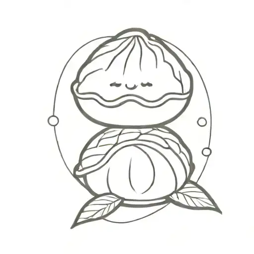 cute dumpling tattoo design idea
