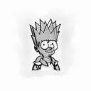 bart simpson wearing batik tattoo design idea