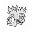 bart simpson wearing batik tattoo design idea