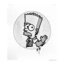 bart simpson wearing batik tattoo design idea