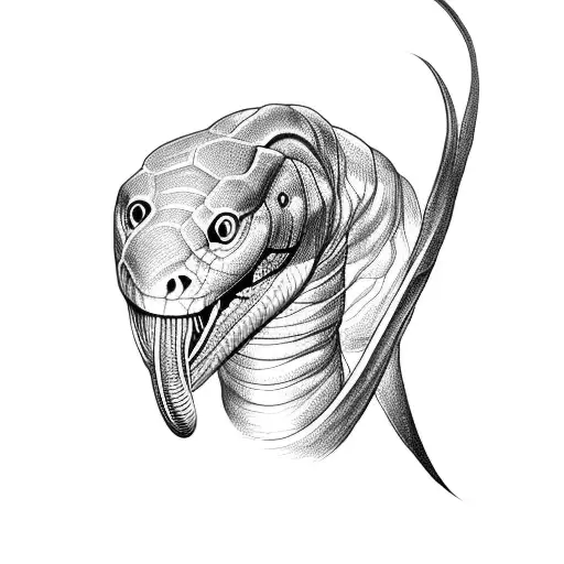 24 Black mamba head  tattoo design idea