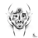 Kobe bryant black mamba head tattoo design idea