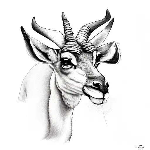 springbok outline tattoo design idea