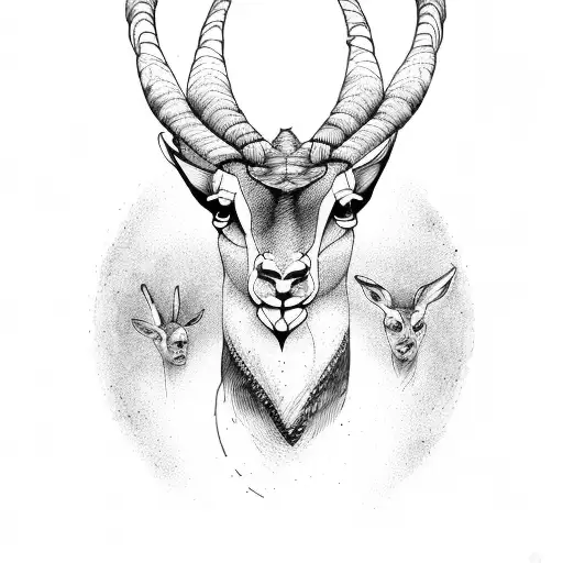 springbok sketch tattoo design idea