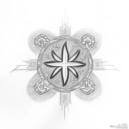 Disney tribal Maltese cross tattoo design idea