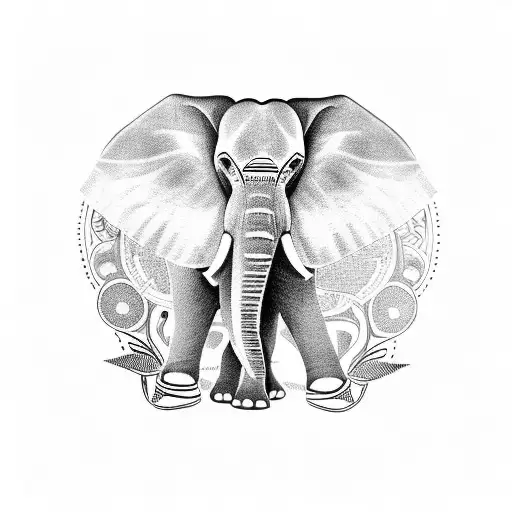 Elephant with the name renee in it  tattoo design idea