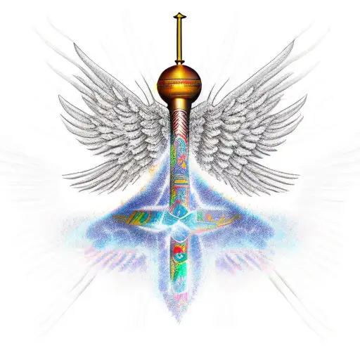 Ankh with wings tattoo design idea