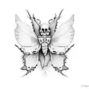 dark skull Moth tattoo design idea