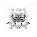dark skull Moth tattoo design idea