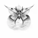 dark skull Moth tattoo design idea